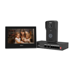 KIT DE VIDEOPORTERO IP 2MP, INCLUYE DHI-VTO2111D-P-S3 + DHI-VTH2621G-P + DH-PFS3006 4ET-36 DHI-KTP03