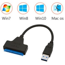 CABLE CONVERTIDOR SATA A 1 USB 3.0 PARA DISCO DURO 2.5 Y 3.5 (SIN CORRIENTE)