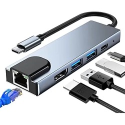 HUB 4 EN 1 TIPO C CON PUERTO ETHERNET  ATTECH