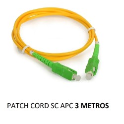 Patch cord 3 metros conector: SC APC - SC APC Verde - Verde
