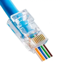 CONECTOR RJ45 CAT6 100 UNDS PASS THROUGH