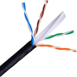 CAJA DE CABLE UTP CATEGORIA 6   EXTERIOR NEGRO 24 AWG 0.515MM 100% COBRE HIKVISION