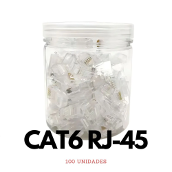 CONECTOR Rj45 Cat 6 (100 Unidades) GENERICO