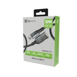 CABLE USB-C a USB-A  1.8m 30W  KAC-050-6FT KLIP XTREME