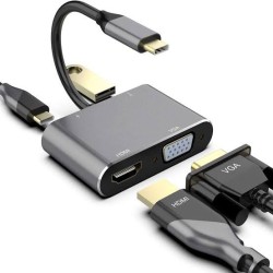 CONVERTIDOR MULTIFUNCIONAL TIPO-C A HDMI+VGA+USB 4 EN 1